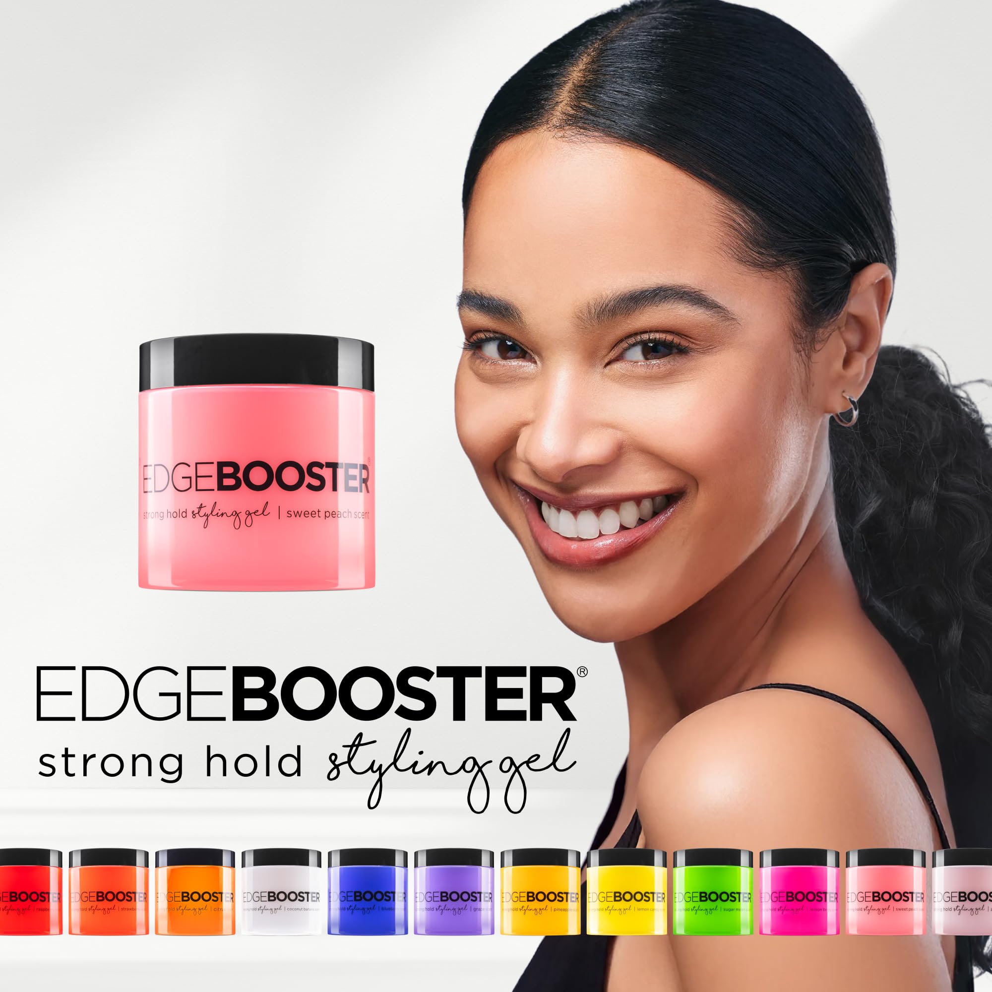Style Factor EDGE BOOSTER Strong Hold Styling Gel – Alcohol-Free, Camellia Seed Oil, Frizz Control for Curly, Wavy & Straight Hair | 16.9oz