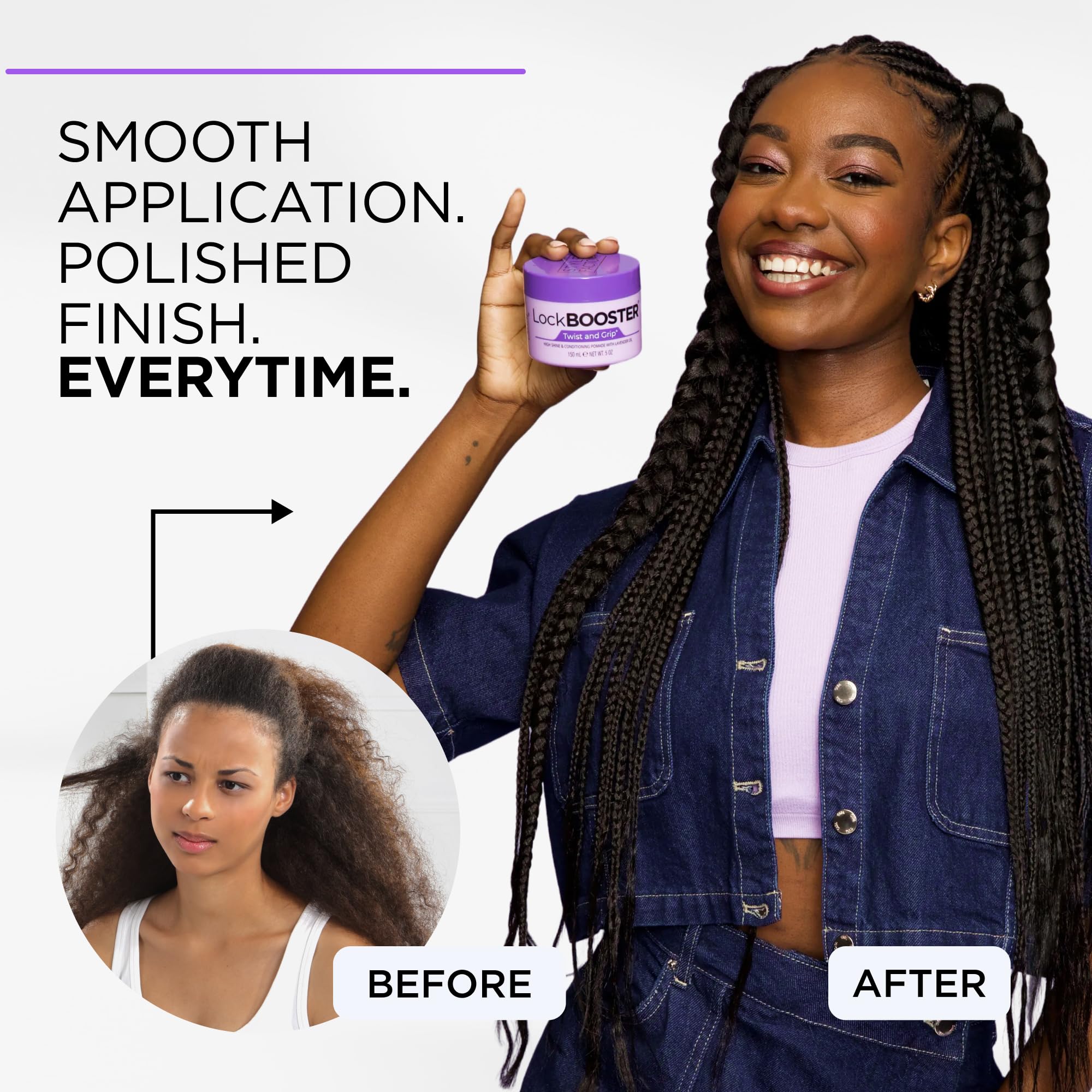 Style Factor Lock BOOSTER Twist & Grip Braid Gel (10.1 Oz.) with Marula Oil — Strong Hold, Flake-Free, Frizz-Free Hair Braiding Gel for Defined & Long-Lasting Twists, Locs & Braids
