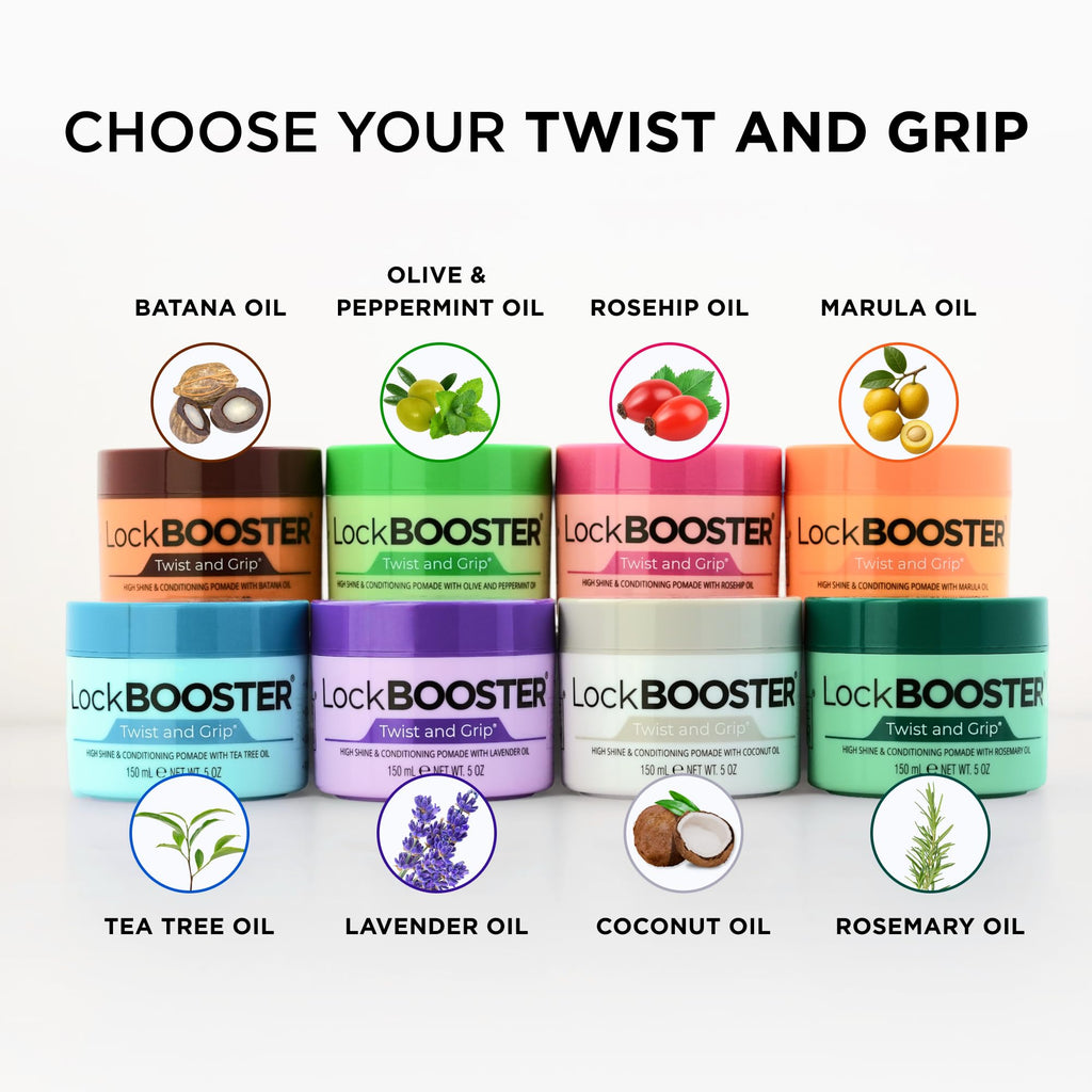 Style Factor Lock BOOSTER Twist & Grip Braid Gel (10.1 oz) – Strong Hold, Flake-Free Shine
