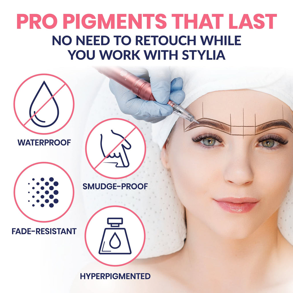 Stylia Waterproof Eyebrow Pencils for Women – 12pc Dark Brown, Long-Lasting Brow Pencil & Sharpener
