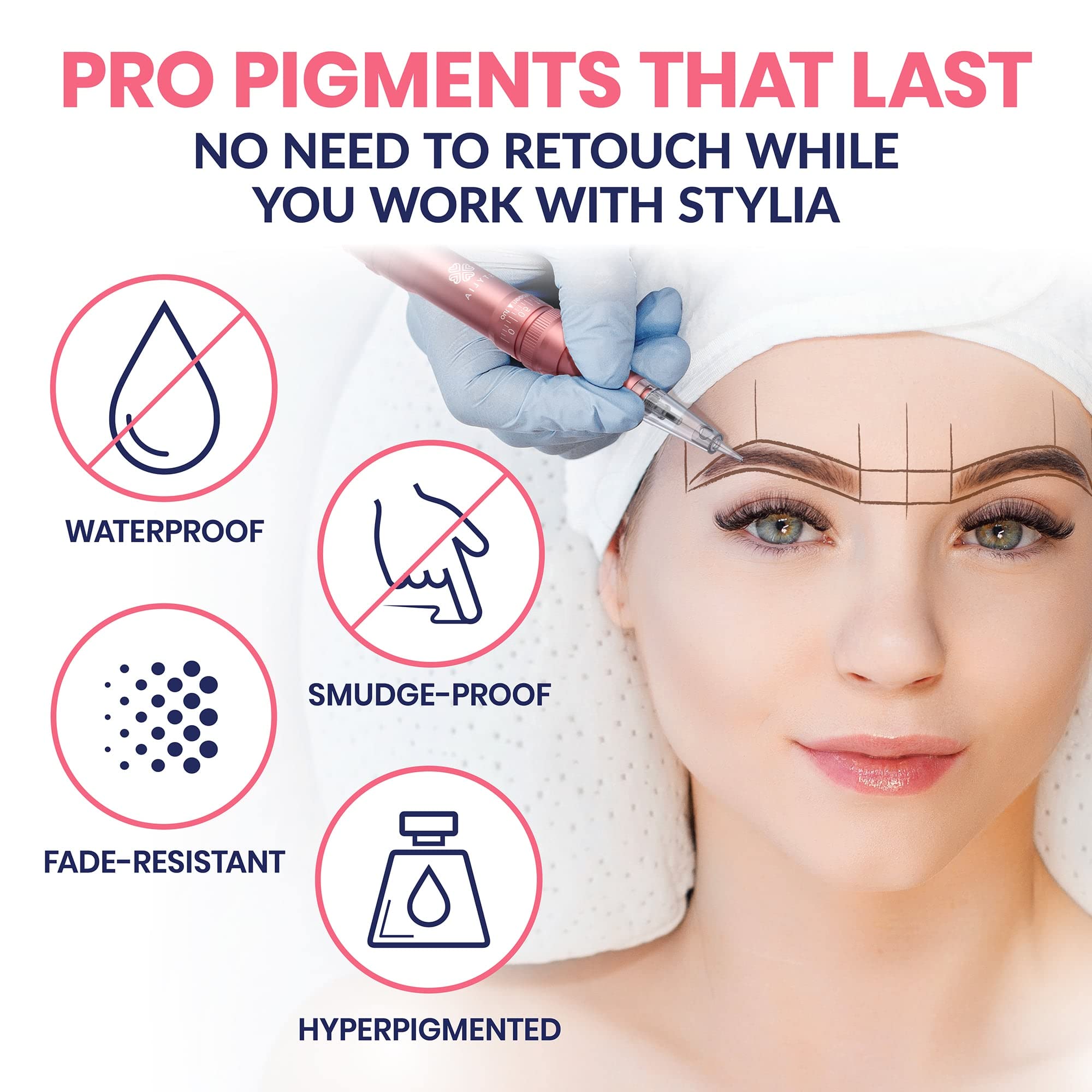 Stylia Waterproof Eyebrow Pencils for Women – 12pc Dark Brown, Long-Lasting Brow Pencil & Sharpener