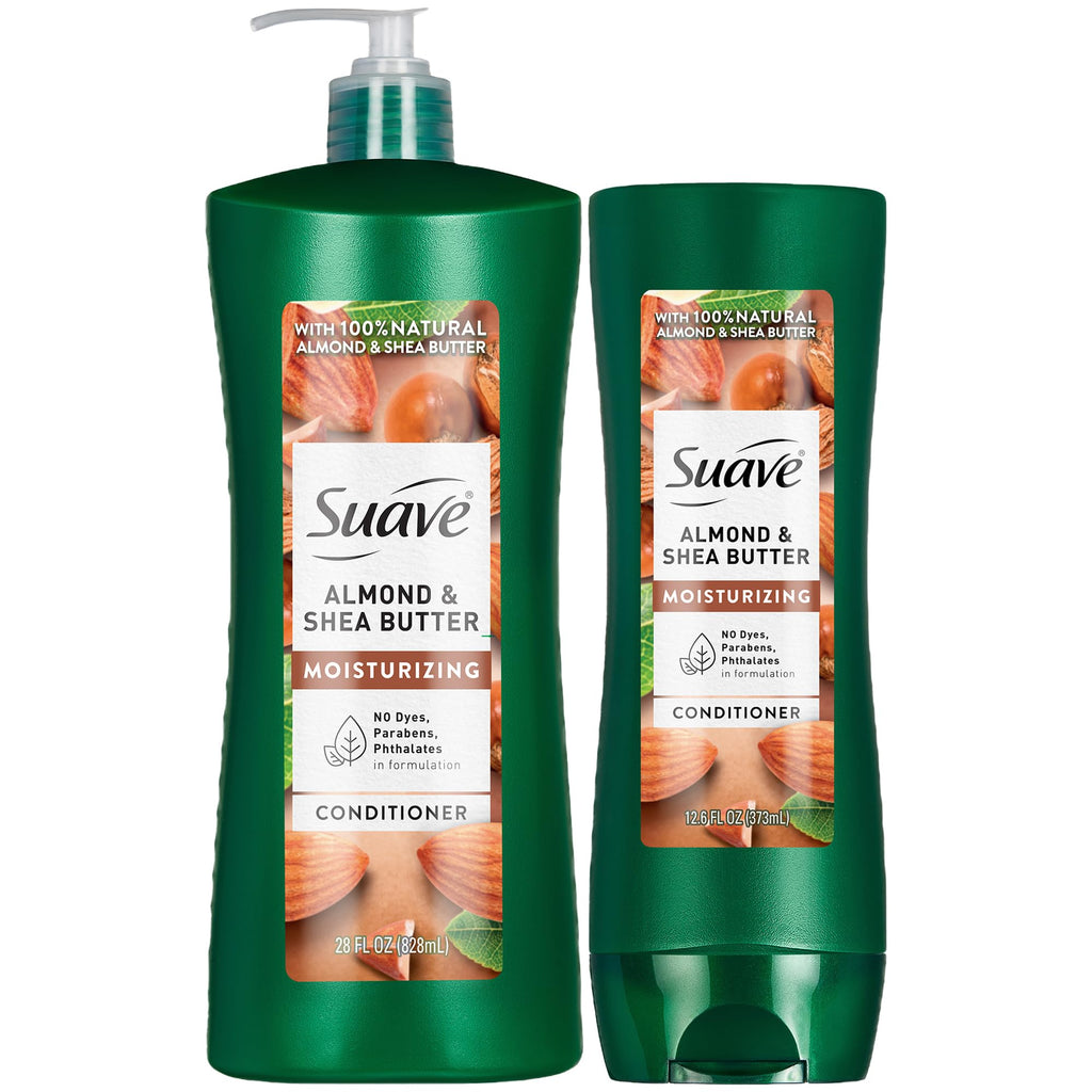 Suave Almond Shea Butter Moisturizing Conditioner Bundle (12.6 oz + 28 oz) — Nourishes Dry Hair