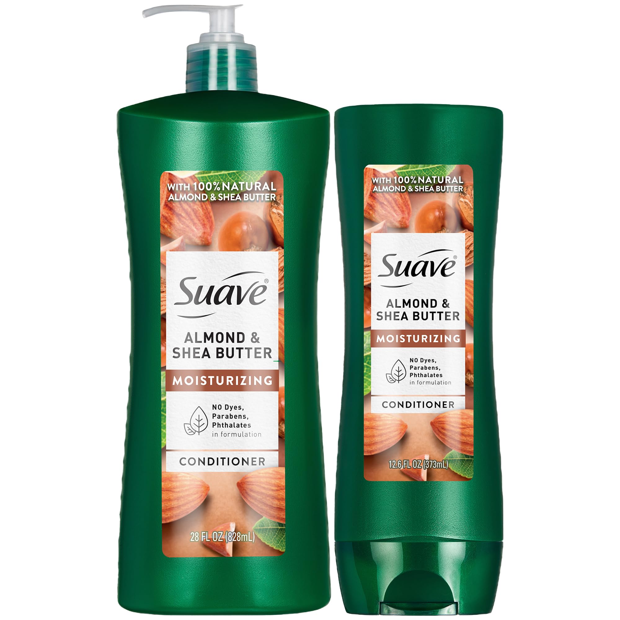 Suave Almond Shea Butter Moisturizing Conditioner Bundle (12.6 oz + 28 oz) — Nourishes Dry Hair