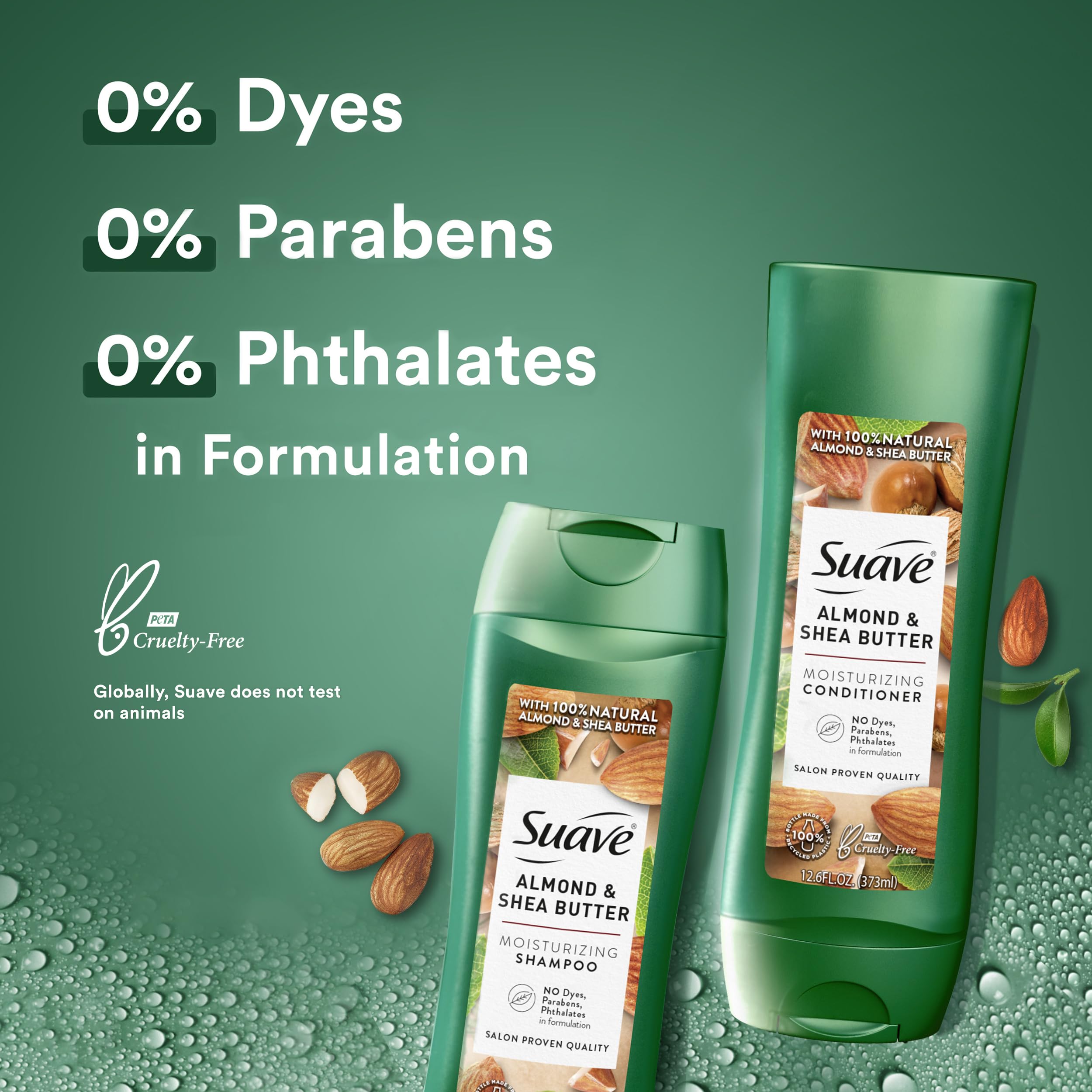 Suave Almond & Shea Butter Moisturizing Shampoo & Conditioner Set – 12.6 oz