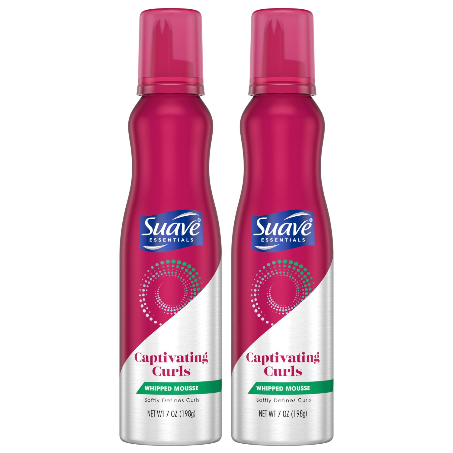 Suave Captivating Curls Whipped Mousse – Anti-Frizz Flexible Curls (7 oz Pack of 2)