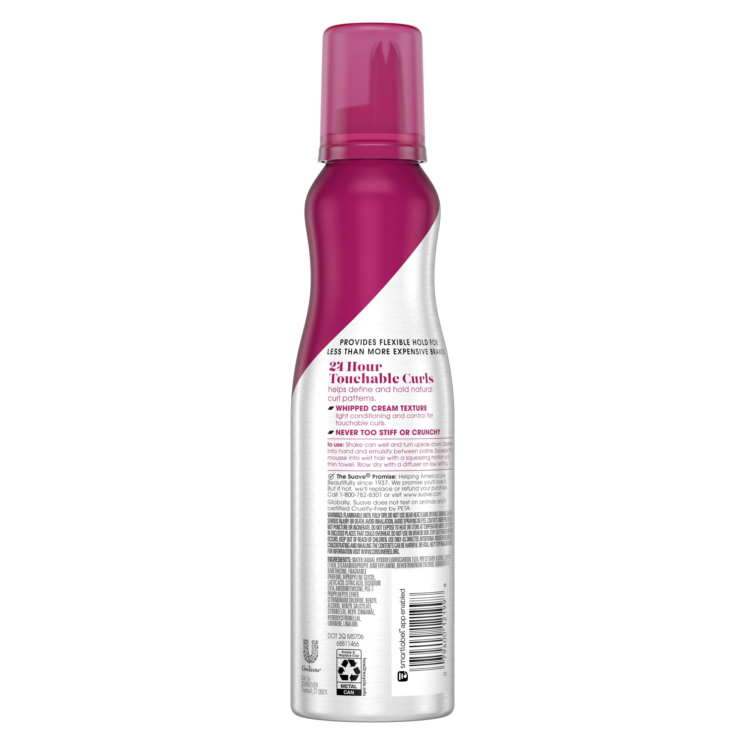 Suave Captivating Curls Whipped Mousse – Anti-Frizz Flexible Curls (7 oz Pack of 2)
