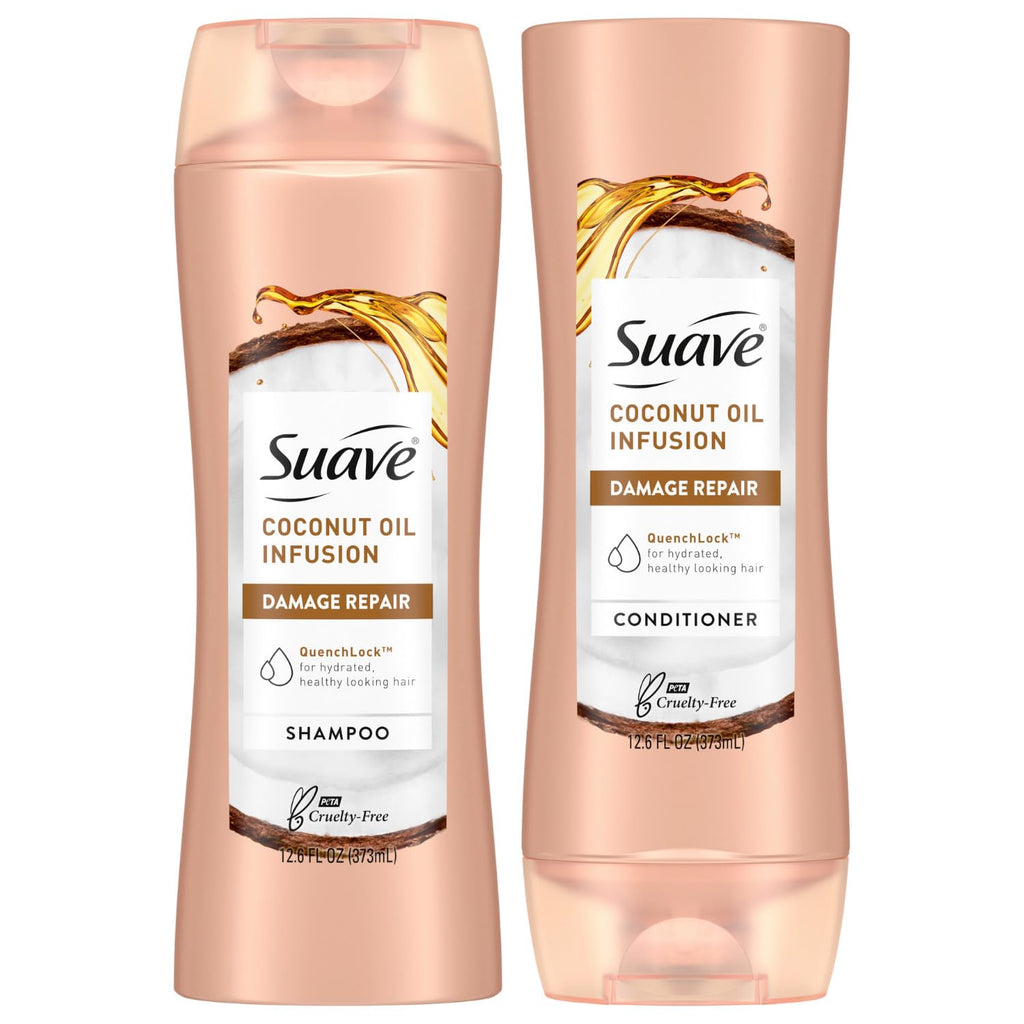 Suave Coconut Oil Infusion Shampoo & Conditioner Set — Hydrating Damage Care, 12.6 oz Each
