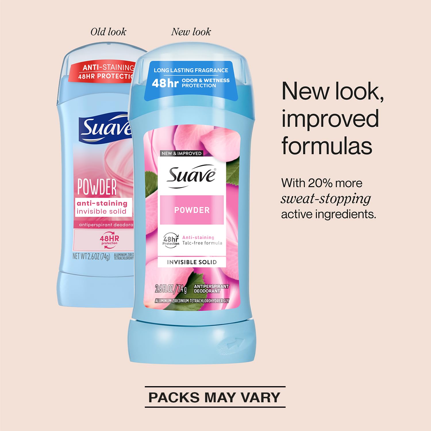 Suave Powder Deodorant Sticks 2-Pack + Dry Spray for Women – 48H Sweat & Odor Protection, Anti-Staining, Talc-Free