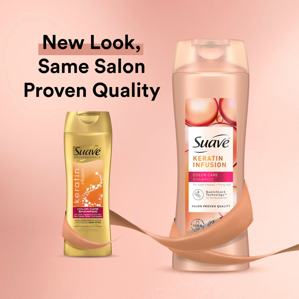 Suave Keratin Infusion Shampoo & Conditioner Set — Color Safe, Anti Frizz, Detangler (12.6 oz each)