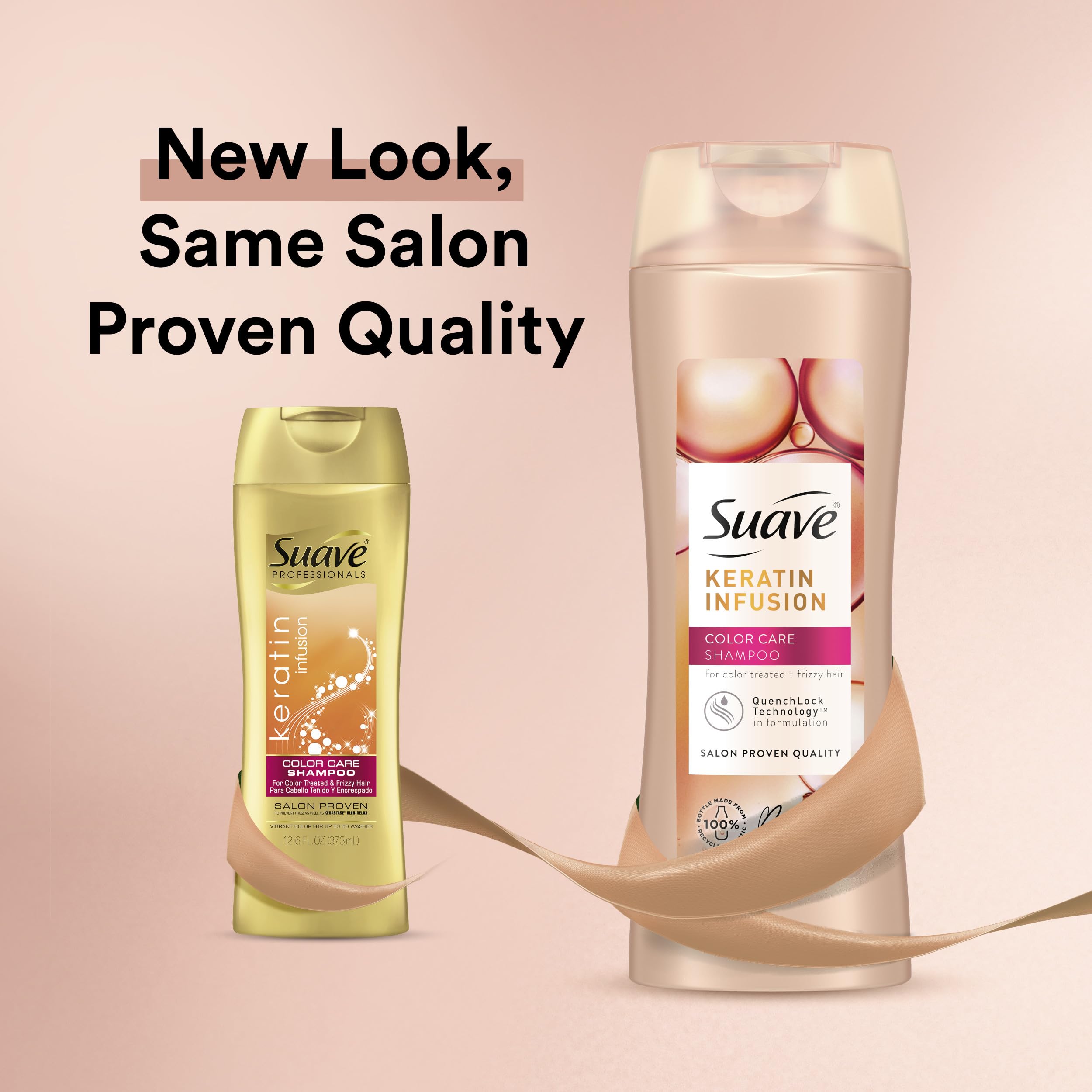 Suave Keratin Infusion Shampoo & Conditioner Set — Color Safe, Anti Frizz, Detangler (12.6 oz each)