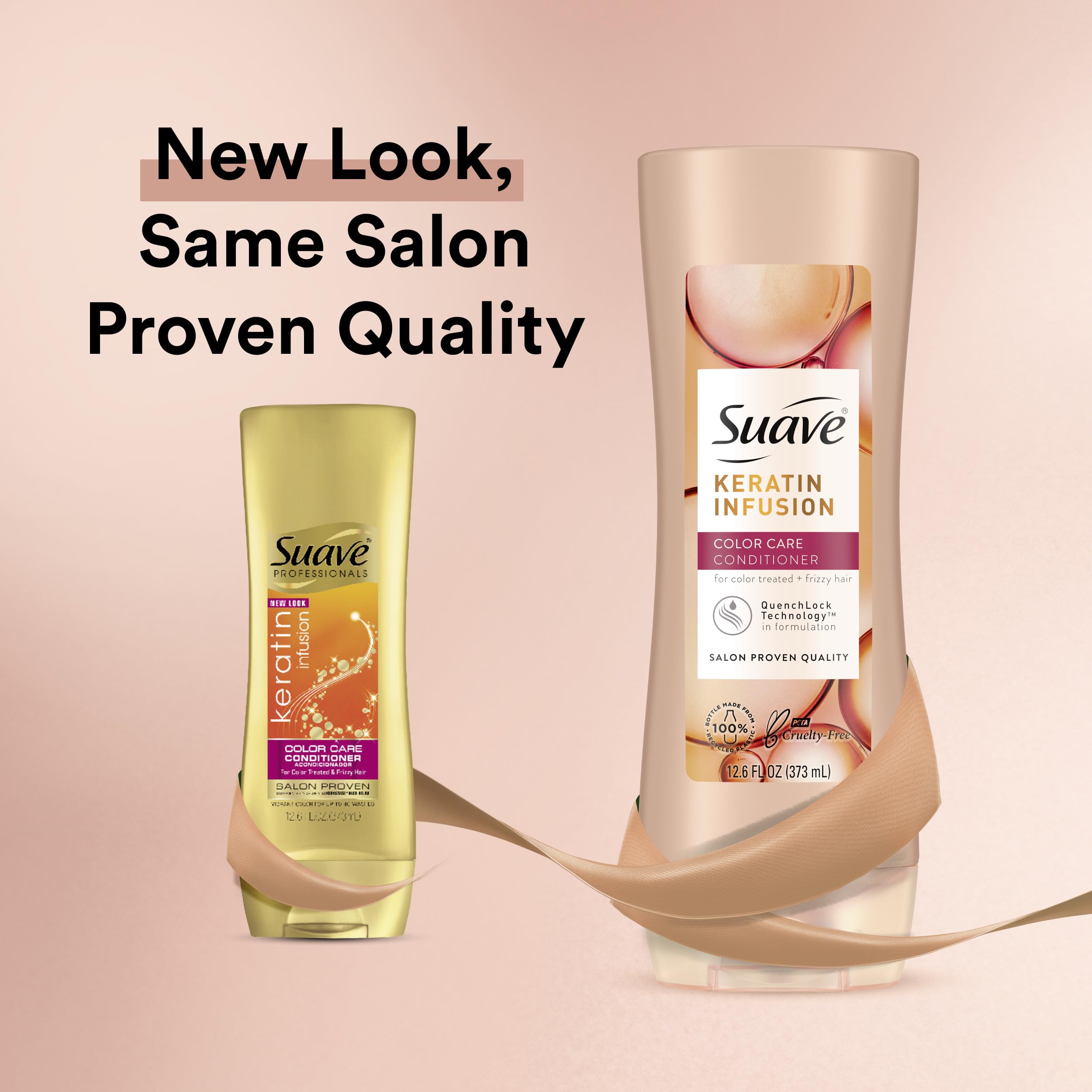 Suave Keratin Infusion Shampoo & Conditioner Set — Color Safe, Anti Frizz, Detangler (12.6 oz each)