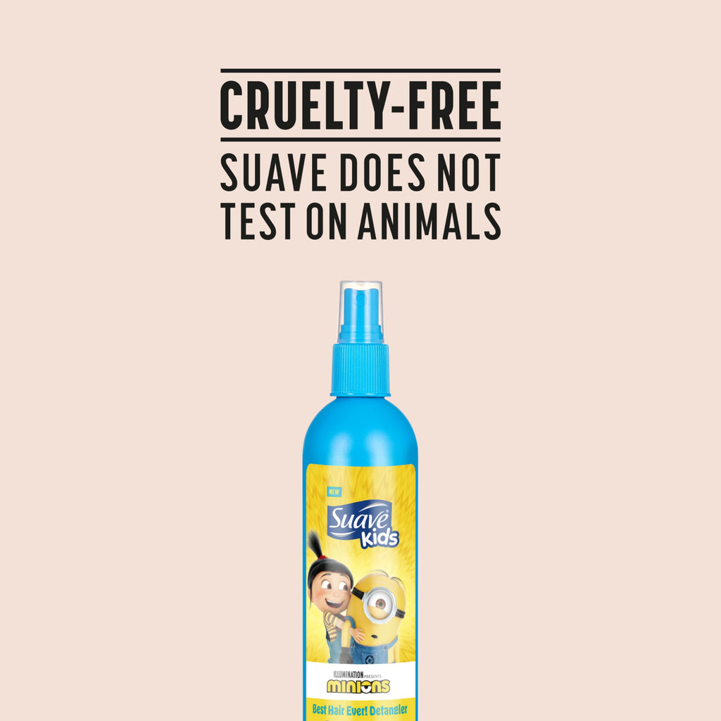 Suave Kids Detangler Spray Minions – Easy Knot Removal, Soft, Shiny Hair (10 oz, Pack of 6)