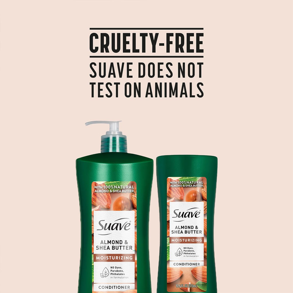 Suave Almond Shea Butter Moisturizing Conditioner Bundle (12.6 oz + 28 oz) — Nourishes Dry Hair