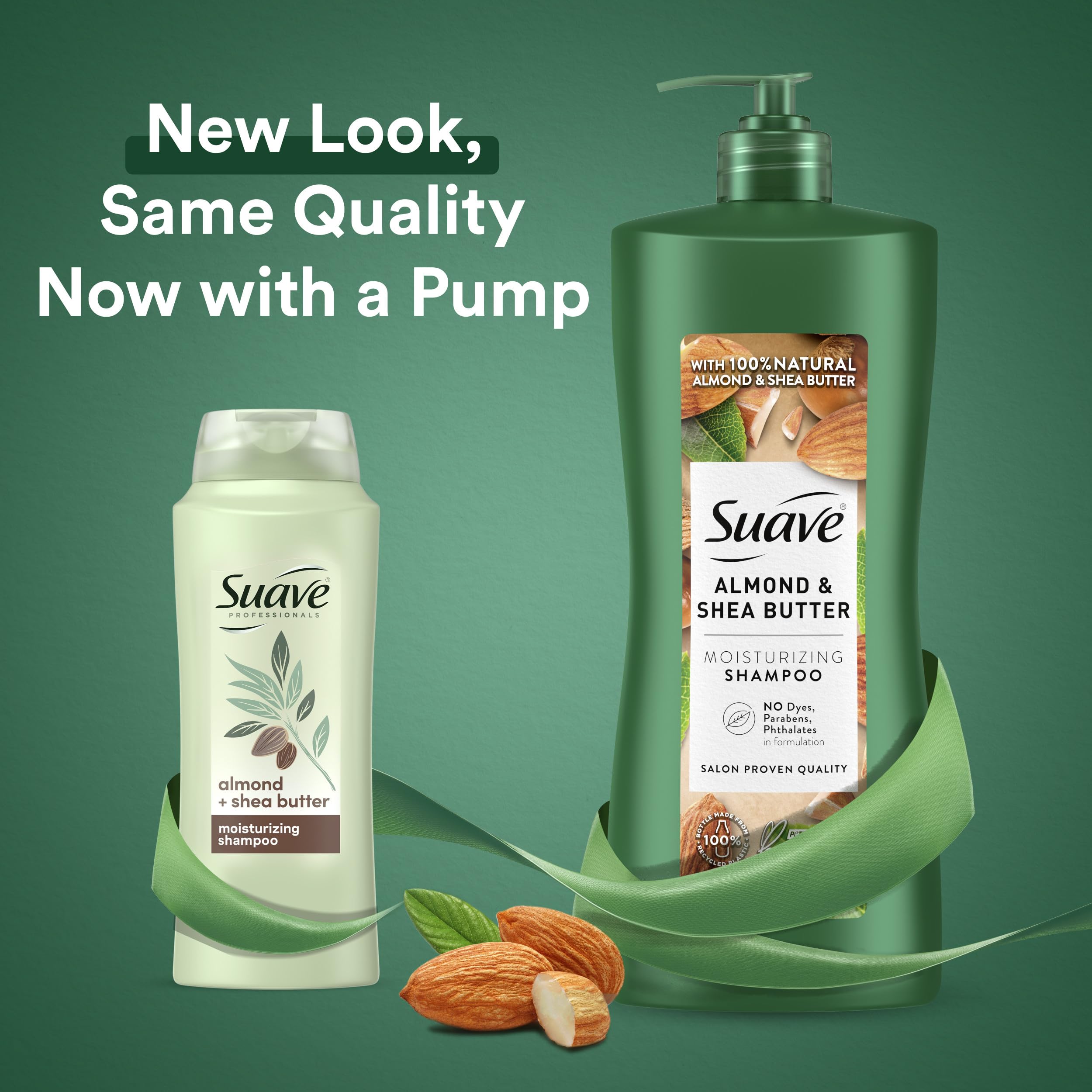 Suave Professionals Moisturizing Shampoo for Dry Hair – Almond & Shea Butter, Paraben-free & Dye-free, 28 oz (Pack of 4)