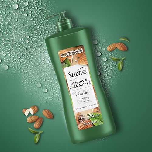 Suave Professionals Moisturizing Shampoo for Dry Hair – Almond & Shea Butter, Paraben-free & Dye-free, 28 oz (Pack of 4)