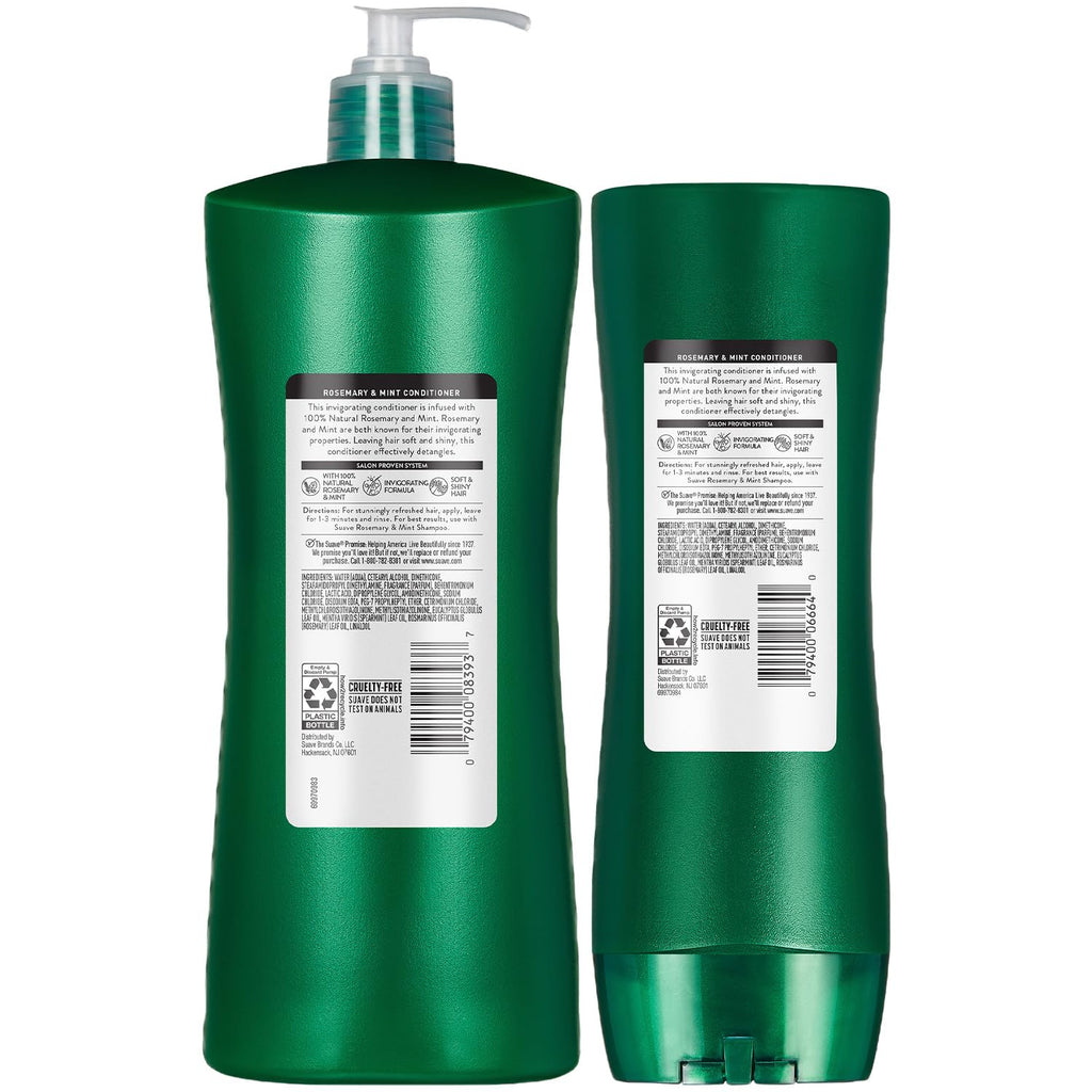 Suave Rosemary & Mint Conditioner – 2-Size Bundle for Revitalizing Dry Hair | Gentle & Invigorating