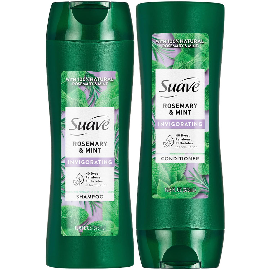 Suave Rosemary & Mint Shampoo & Conditioner Set – Invigorating 2-Piece, 12.6 oz Each