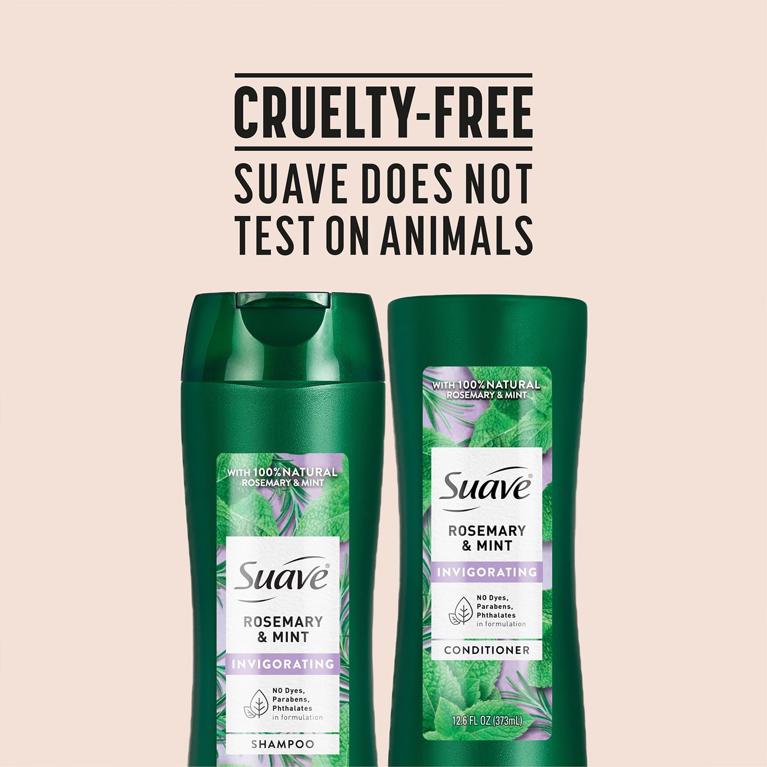 Suave Rosemary & Mint Shampoo & Conditioner Set – Invigorating 2-Piece, 12.6 oz Each