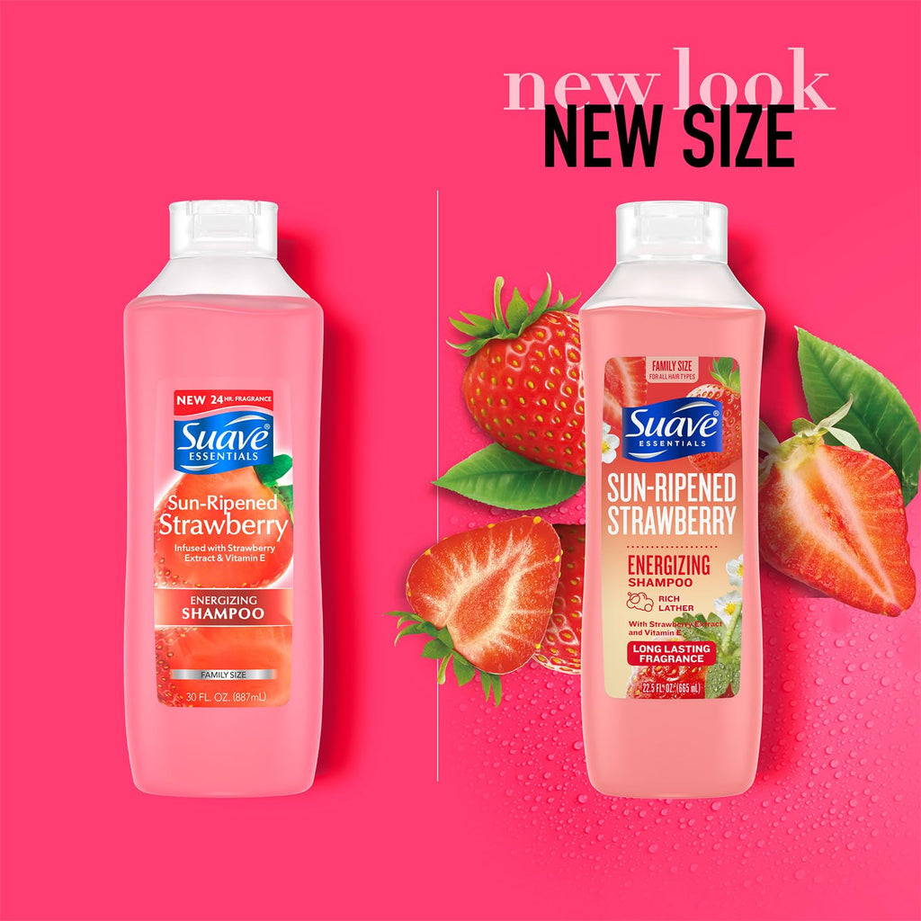 Suave Sun-Ripened Strawberry Shampoo – 2-Pack, 22.5 oz Each | Vitamin E