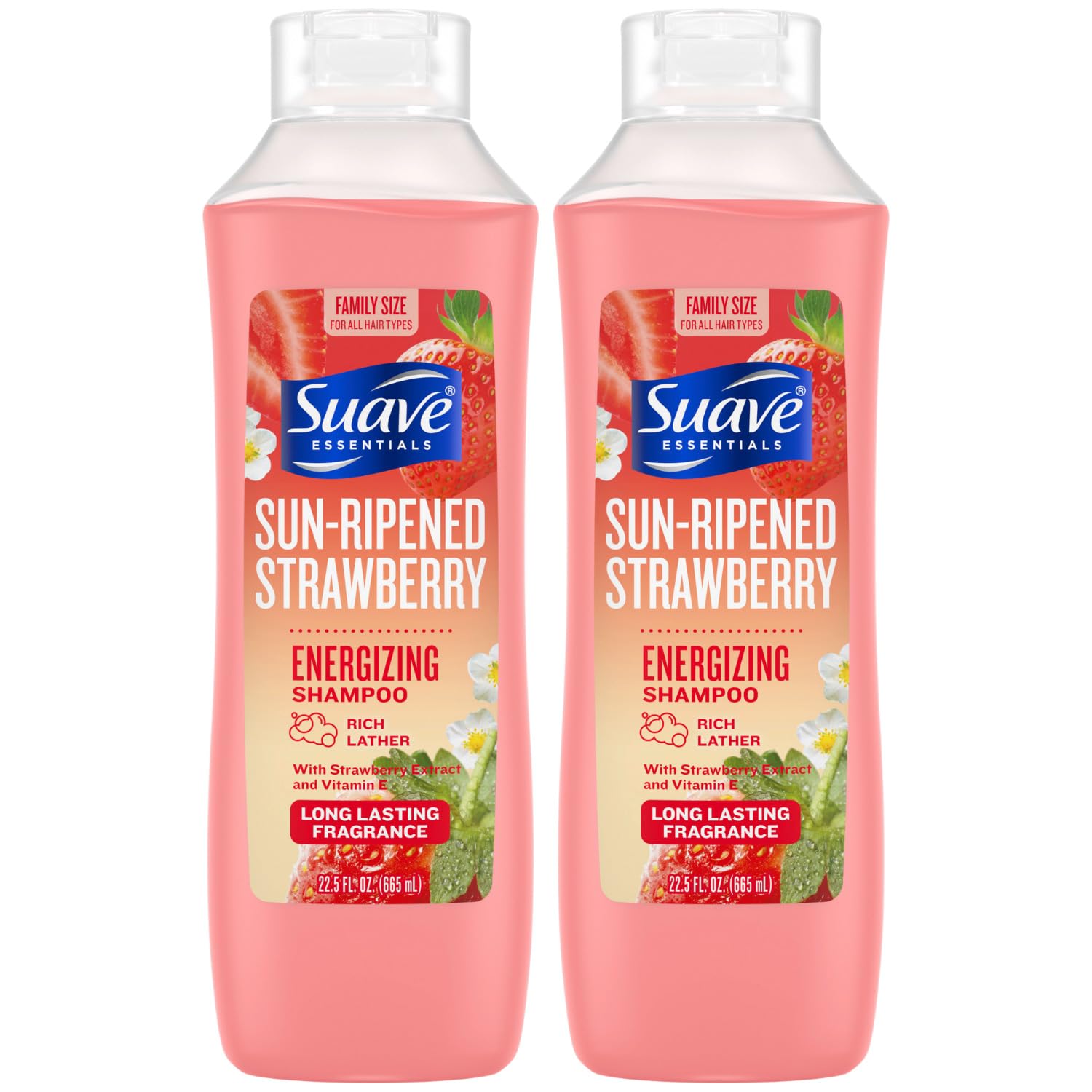 Suave Sun-Ripened Strawberry Shampoo – 2-Pack, 22.5 oz Each | Vitamin E