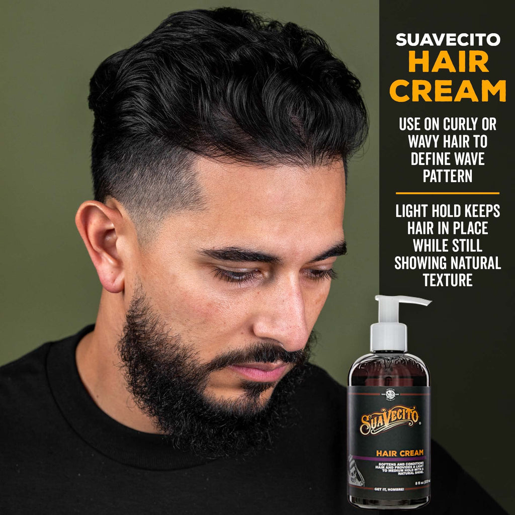 Suavecito Hair Cream Pump Bottle – Medium Shine, All-Day Light Hold, 8 oz