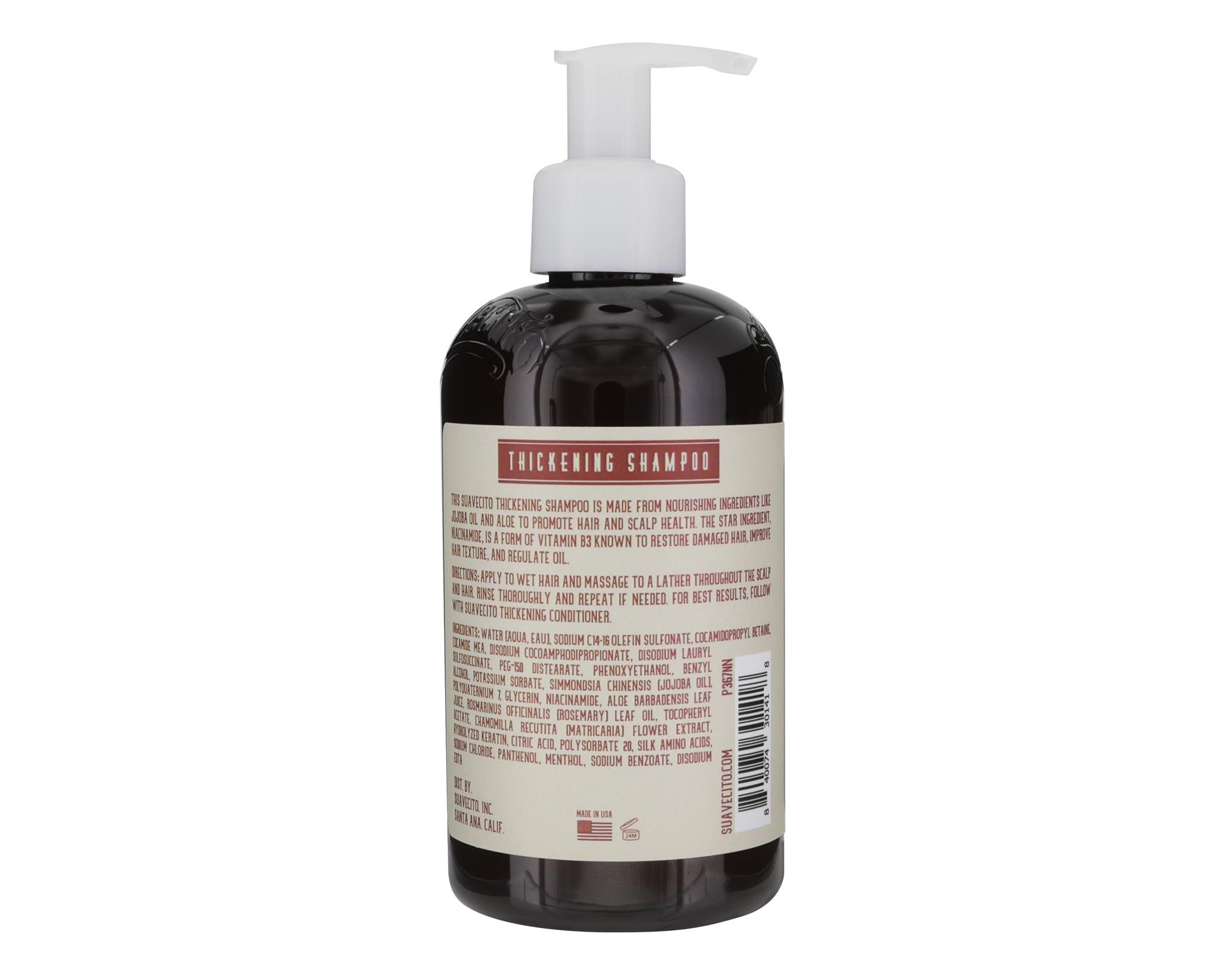 Suavecito Hair Thickening Shampoo with Niacinamide – Vitamin B3 for Thinning Hair