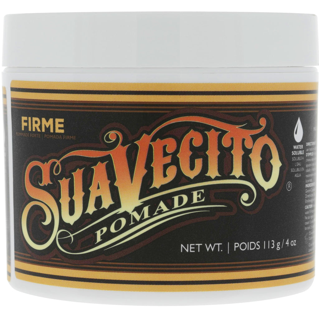 Suavecito Pomade Firme Hold – Strong Hold Water-Based Pomade for Men, 4 oz, Medium Shine, Easy Washout