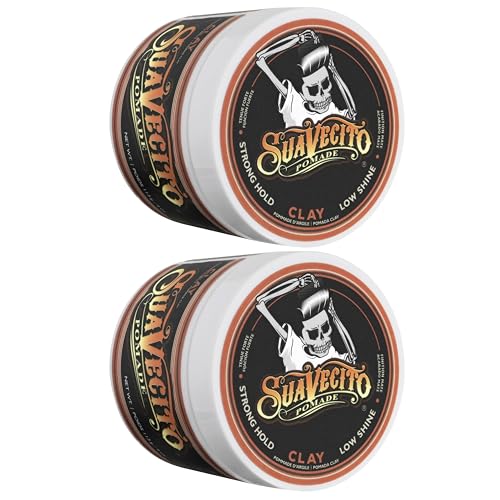 Suavecito Pomade Firme Clay – Strong Hold Matte Hair Clay for Men (Pack of 2, 4 oz each)