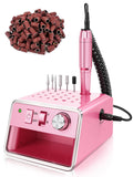 Subay Nail Drill Machine Electric File – Portable Nail Care Kit for Acrylic, Gel, Dip Powder Nails (Purple Pink)