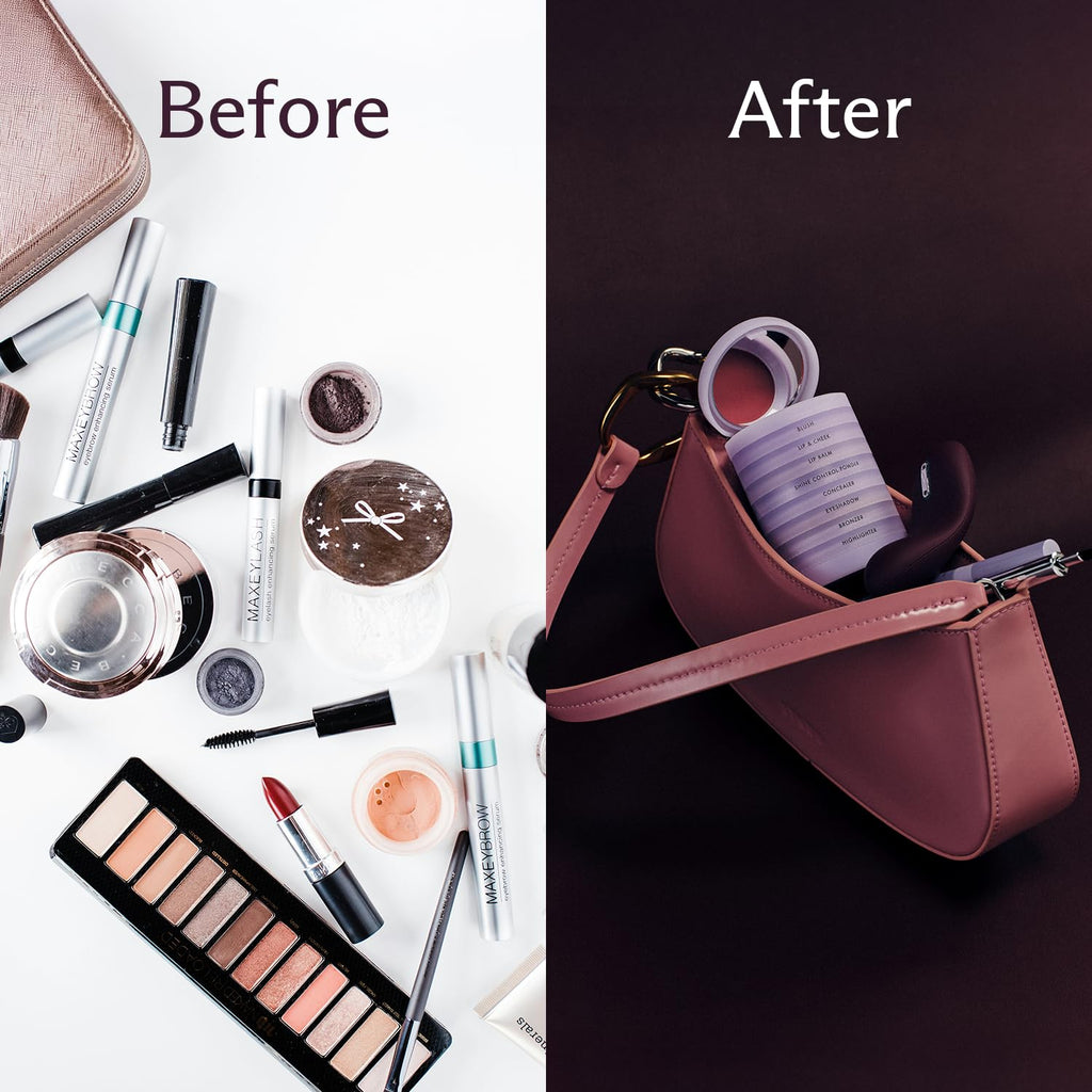 Subtl Staks 4-in-1 Travel Makeup Kit by Subtl Beauty – Eyeshadow Duo, Shine Control Powder, Cream Highlighter, Lip & Cheek