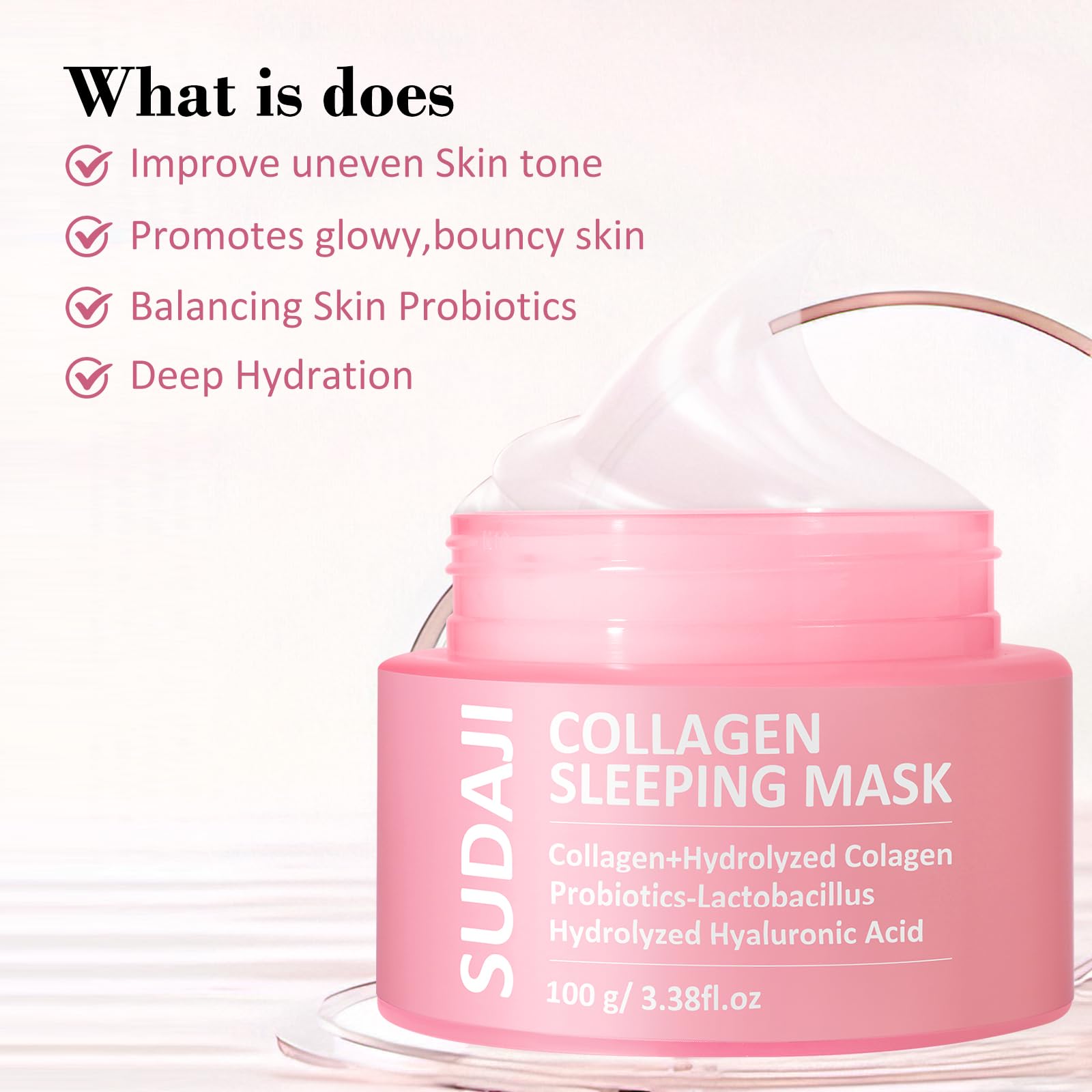 SUDAJI Collagen Sleeping Mask - Deep Hydration, Pore Refinement & Overnight Glow