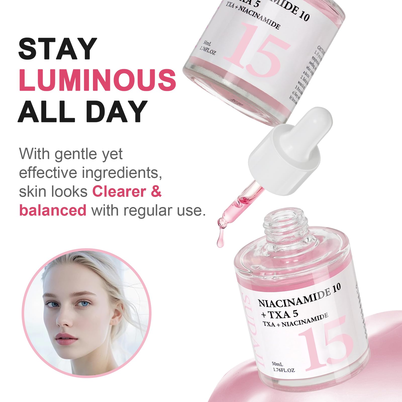 SUDAJI TXA + Niacinamide 15% Serum | Glow Facial Serum with Hyaluronic Acid