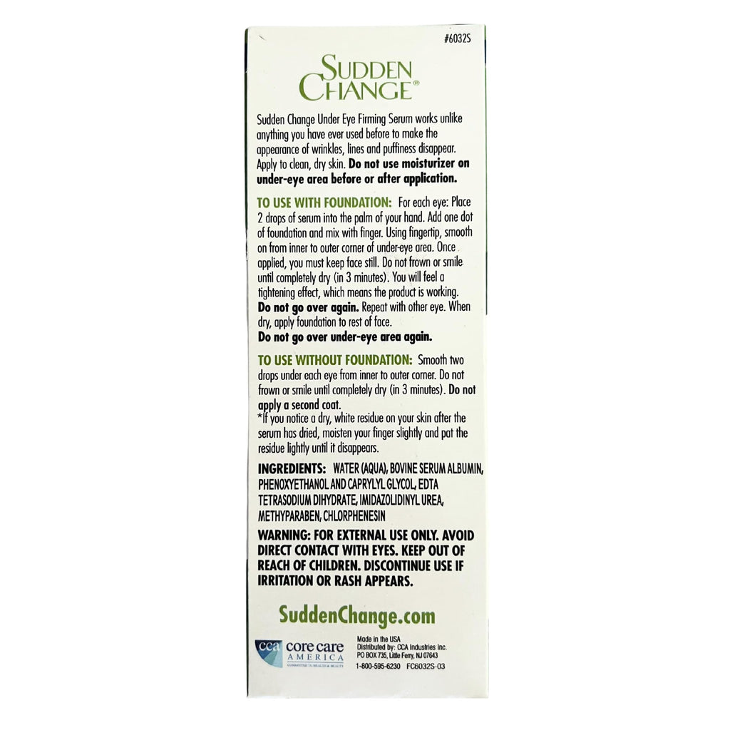 Sudden Change Instant Under-Eye Firming Serum – Fast-Acting Eye Tightening Serum for Bags, Puffiness, Lines & Wrinkles (0.23 oz, Pack of 2)