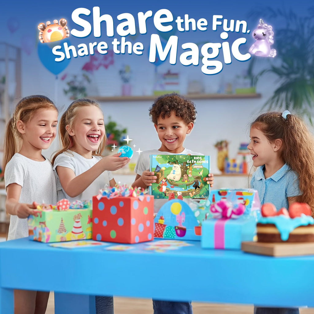 SudsyRoar Bath Bombs for Kids – 24 Surprises, Glow-in-The-Dark Toys