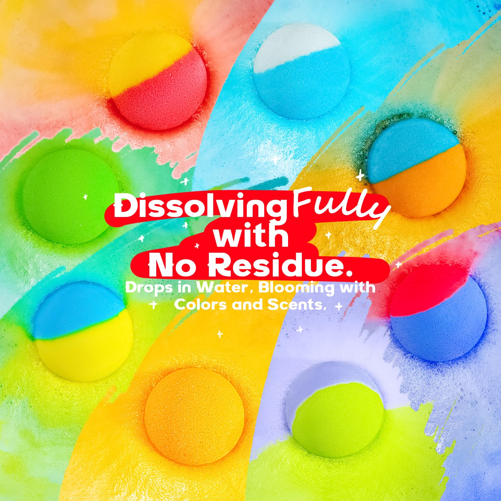 SudsyRoar 64 Pack Natural Bath Bombs Bulk Set – 8 Scents, Organic Ingredients, Long-Lasting Bubbles