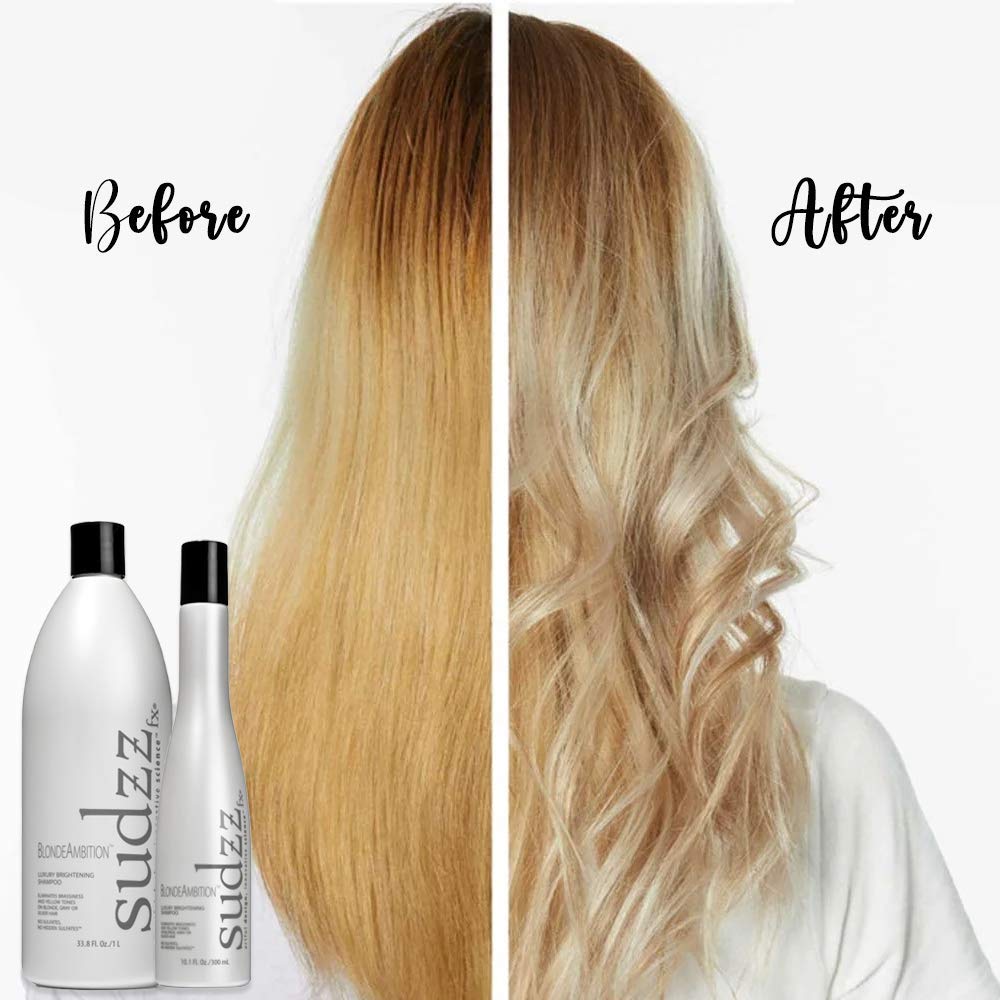 SUDZZFX Blonde Ambition Luxury Brightening Shampoo – Sulfate Free for Color-Treated, Gray & Blonde Hair