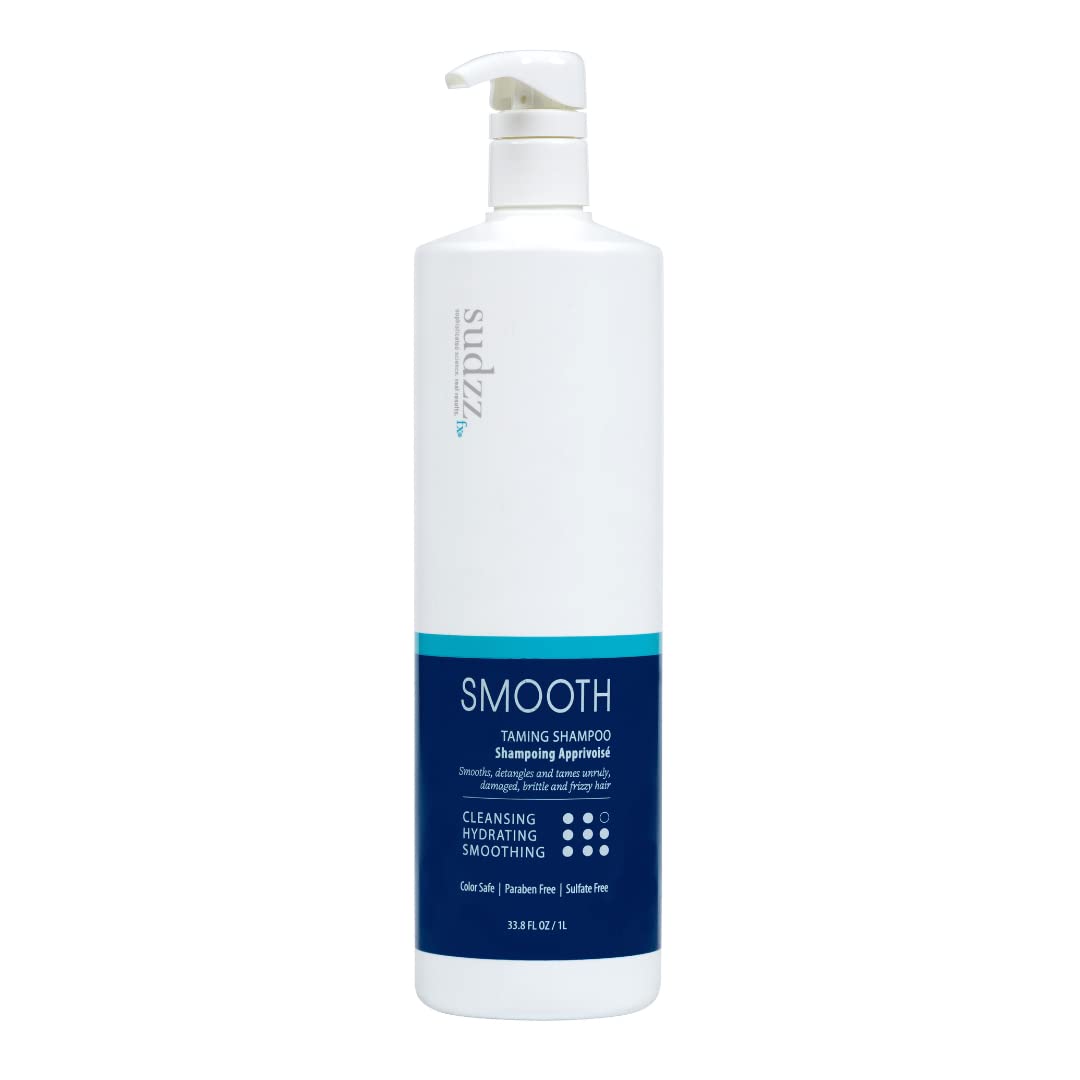 SUDZZFX Smooth Taming Shampoo – Frizz Control & Moisture for Damaged Hair | Sulfate Free, 33.8 Fl Oz