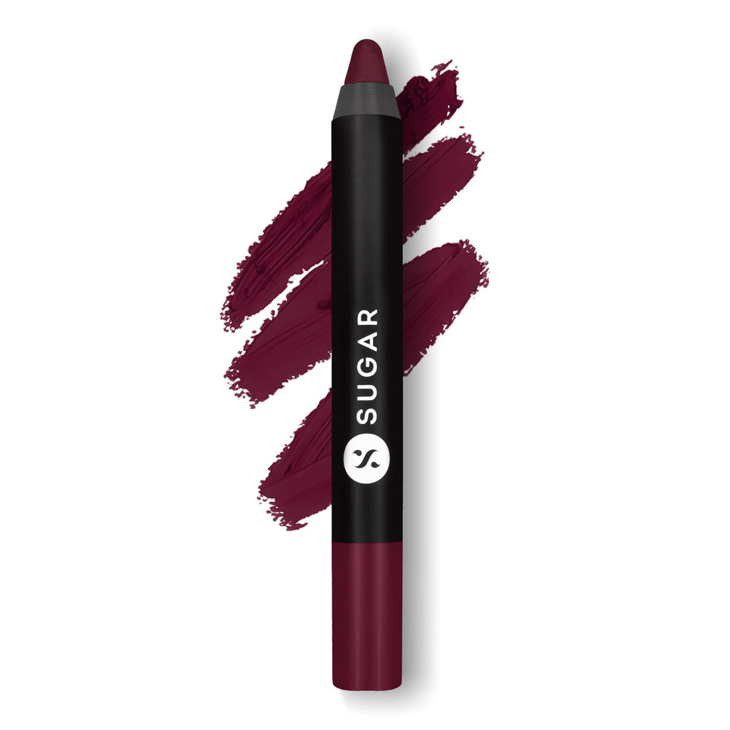 SUGAR Cosmetics Matte as Hell Crayon Lipstick – Rachel Berry (2.8 g) + Sharpener