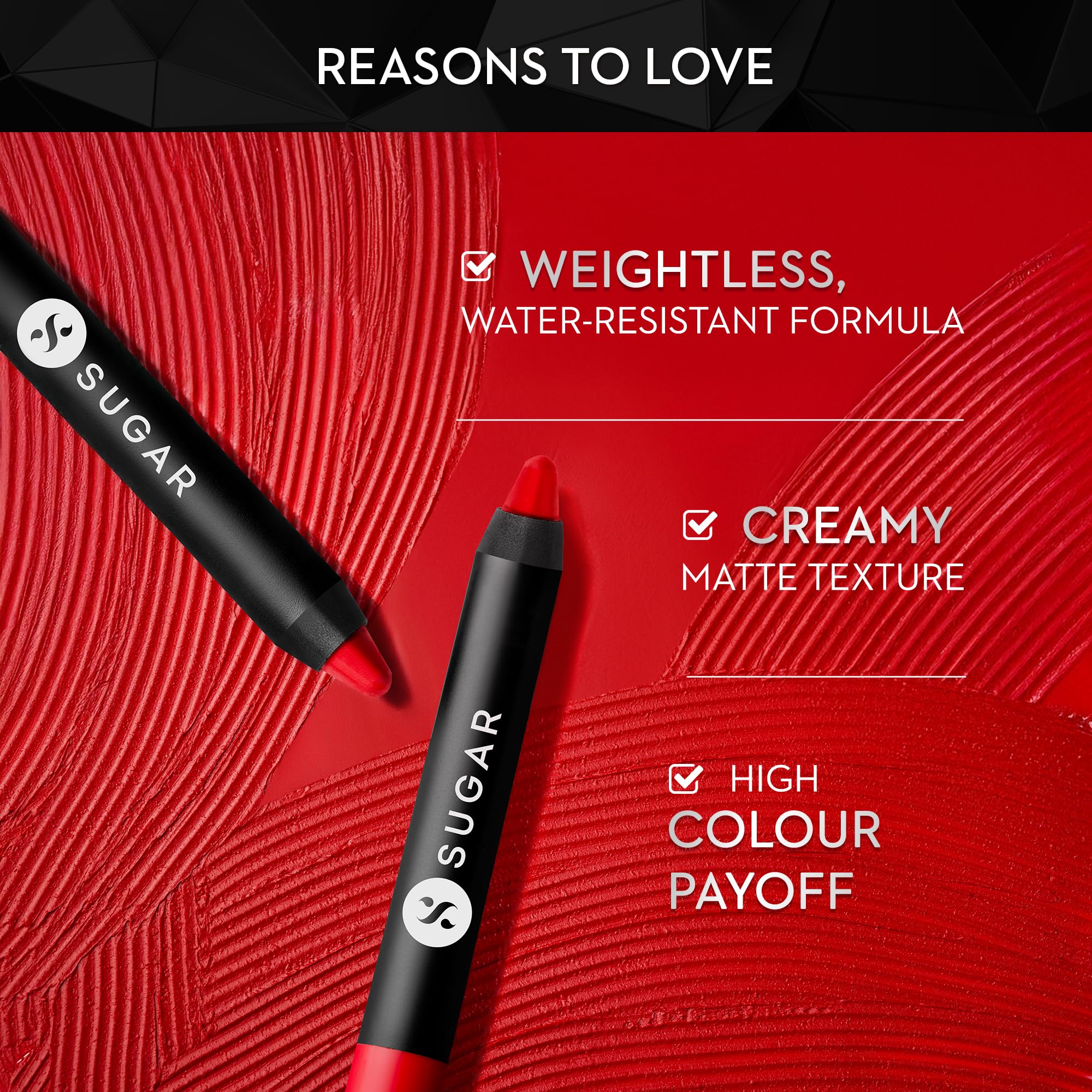 SUGAR Cosmetics Matte as Hell Crayon Lipstick – Rachel Berry (2.8 g) + Sharpener