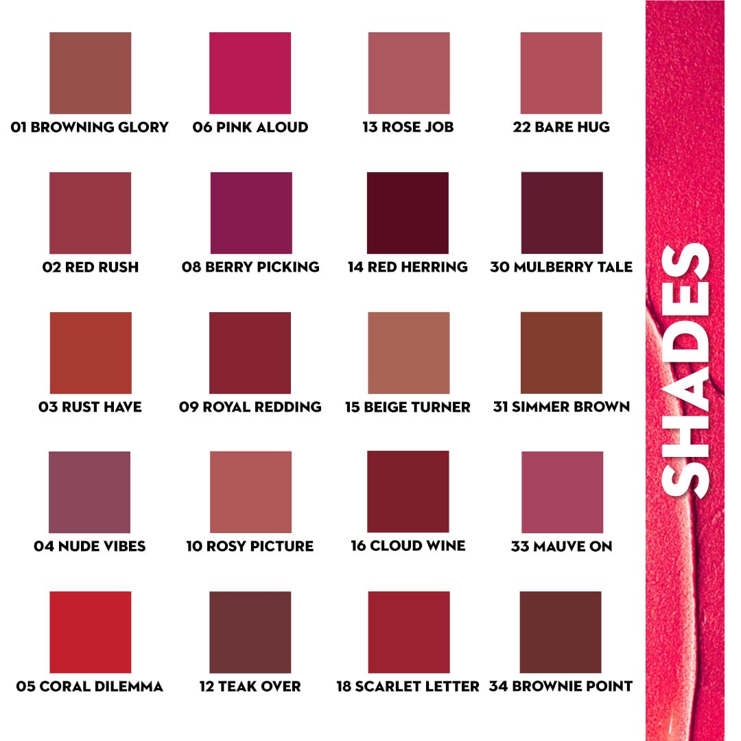 Nothing Else Matter Lipstick by SUGAR Cosmetics - 18 Scarlet Letter Matte, Longwear & Water-Resistant