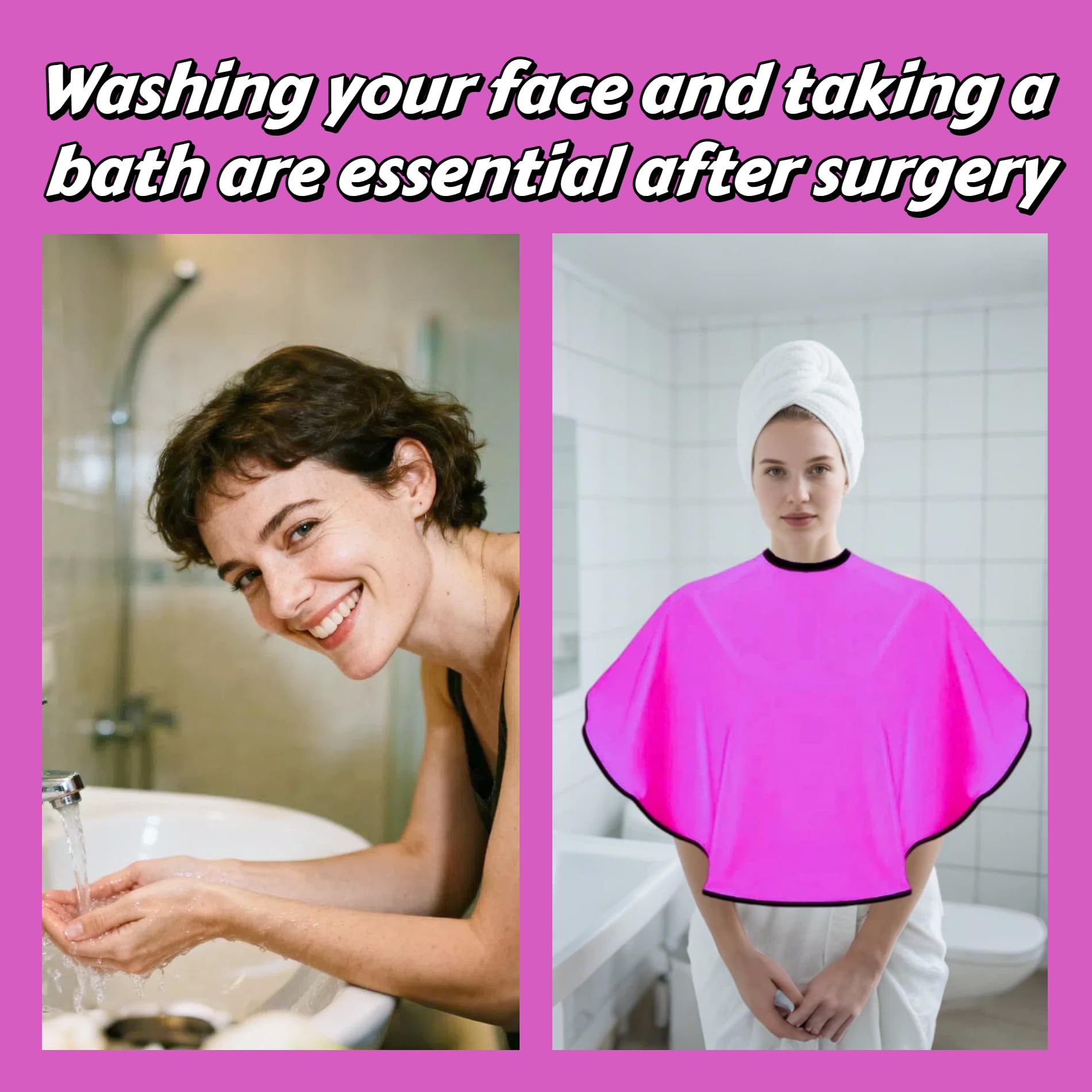 Sulieschen Rose Red Waterproof Shower Sling for Shoulder Surgery Recovery