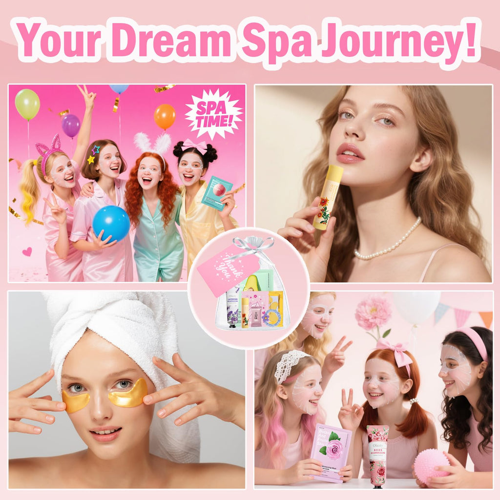 Sulily 90Pcs Spa Skincare Set for Kids & Women — Home Spa Party Kit