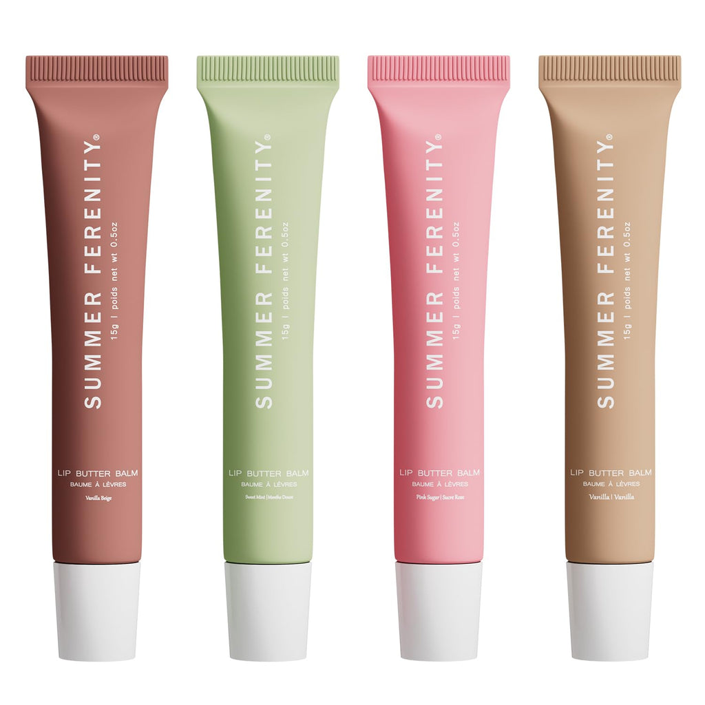 Summer Ferenity 4 PCS Lip Butter Balm – Ultra-Hydrating, Sheer-Tinted Lip Care, 0.5 Fl Oz Each (Pack of 4)