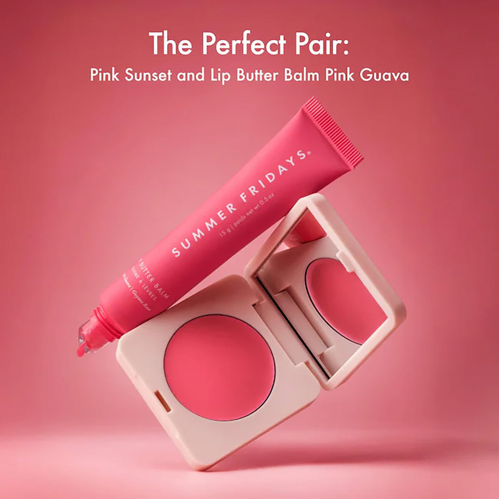 Summer Fridays Blush Butter Balm — Hydrating Cream Blush with HA & Ceramides (Pink Sunset)