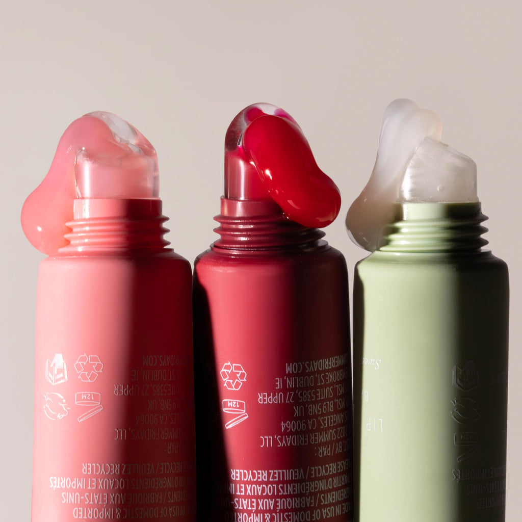 Summer Fridays Holiday Lip Butter Balm Set – 3 Vegan Lip Balms (Cherry, Sweet Mint, Pink Sugar)