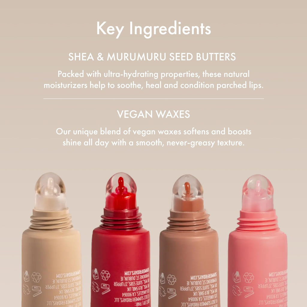 Summer Fridays Tinted Lip Butter Cherry | Conditioning Vegan Lip Balm for Instant Moisture & Shine (.5 oz)
