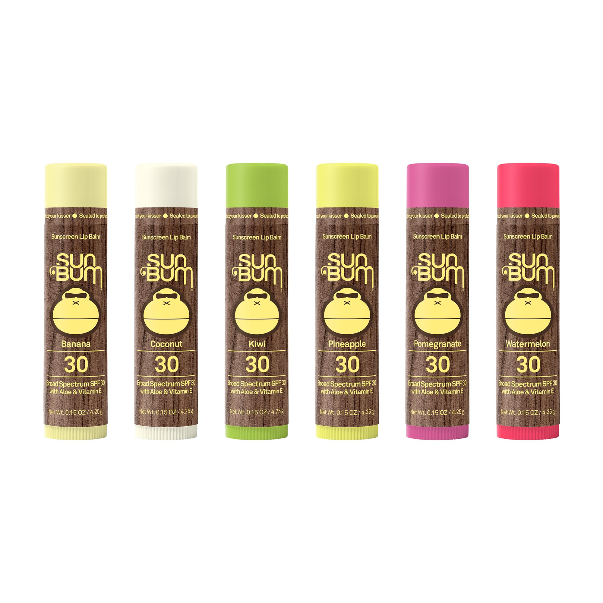 Sun Bum Lip Balm SPF 30 – 0.15 oz Sticks – The Originals 6-Pack