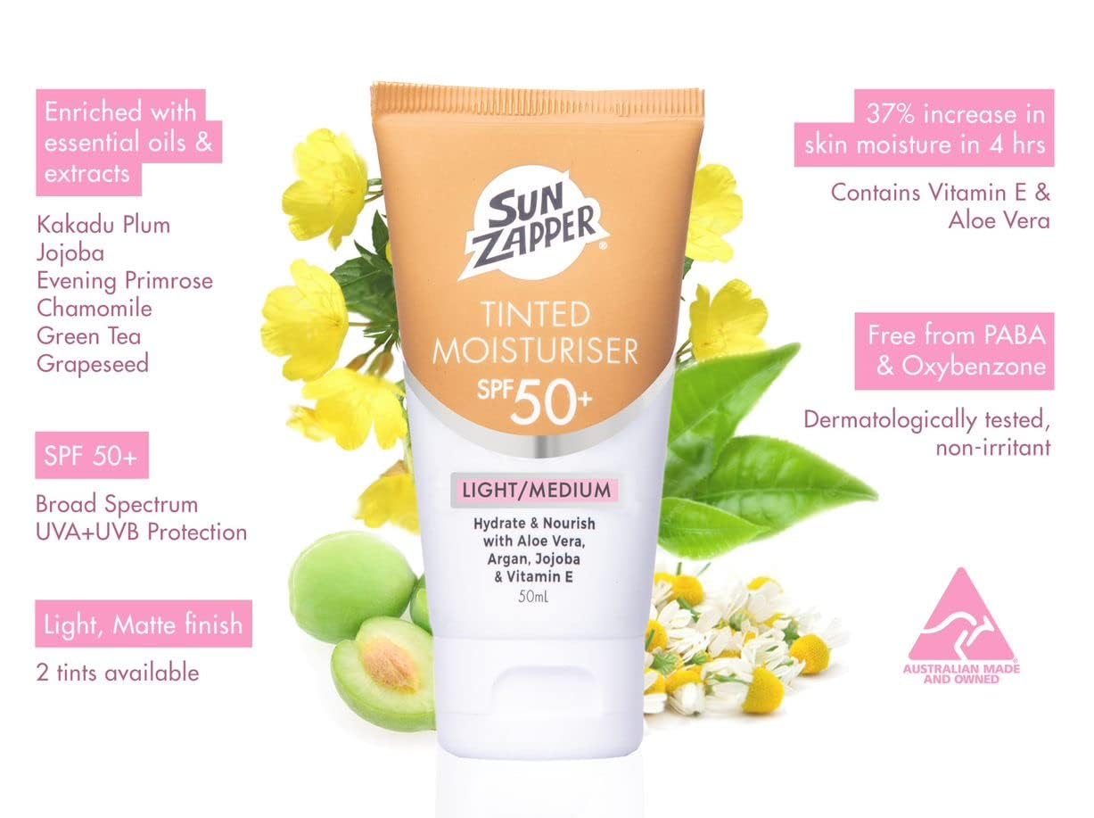 Sun Zapper BB Cream Tinted Sunscreen SPF 50+ – Light/Medium – Made in Australia