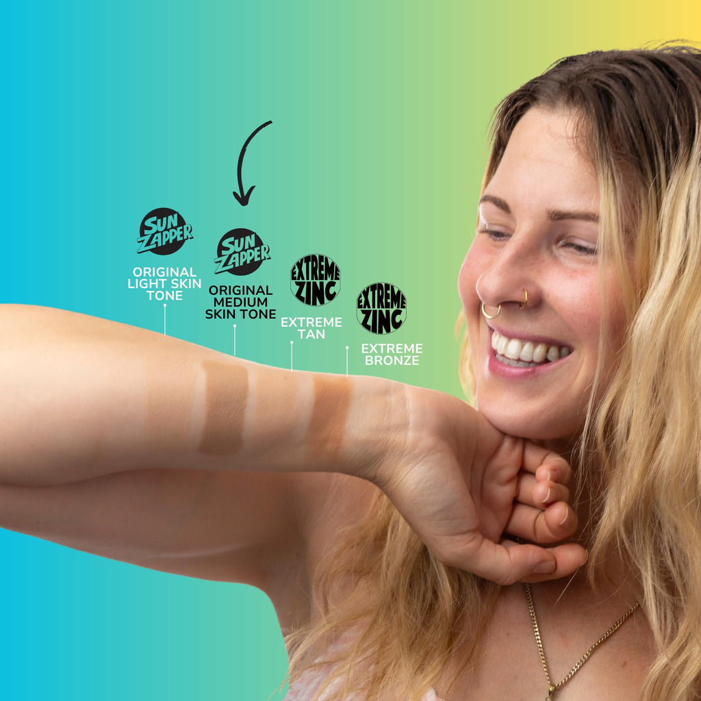 Sun Zapper Zinc Oxide Mineral Sunscreen Stick SPF 50+ | Bronze/Tan Medium Skin Tone | 12g – Made in Australia