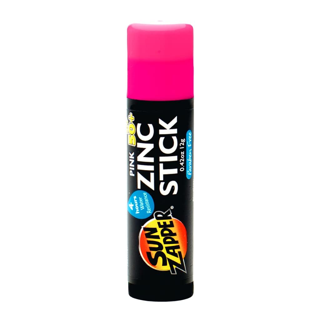 Sun Zapper Zinc Oxide Mineral Sunscreen Stick SPF 50+ Water Resistant – Pink – 12g (0.42 Oz) – For Face & Body – Adults & Kids – Made in Australia